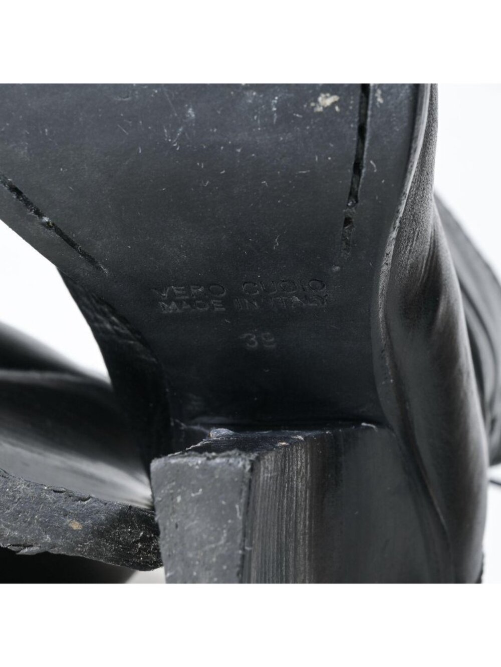 Haider Ackermann Black Leather Heeled Ankle Boots Sculptural Tapered Heel Back Z - Picture 8 of 8